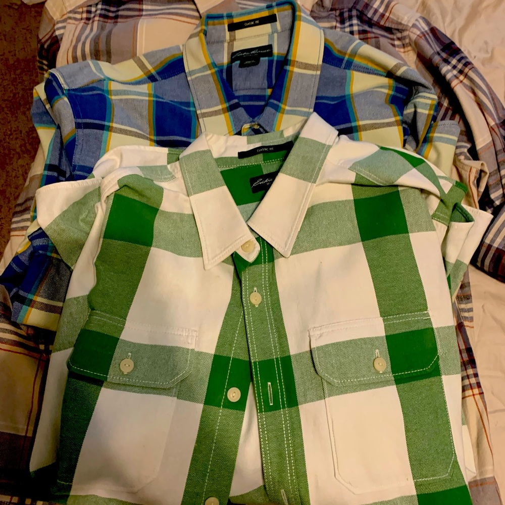 (3) Eddie Bauer L/S Shirts-Next to new
